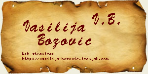 Vasilija Božović vizit kartica